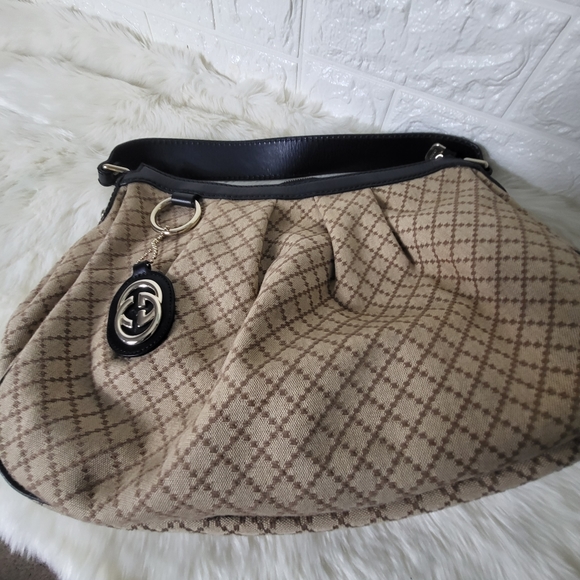 Gucci Sukey Diamante Canvas Hobo Bag Beige - Picture 12 of 12